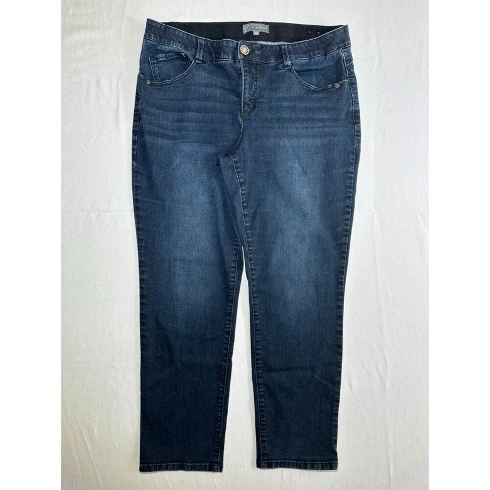 Wit & Wisdom Sawyer Mid-rise Plus Size Straight Leg Jeans In Indigo size 18W